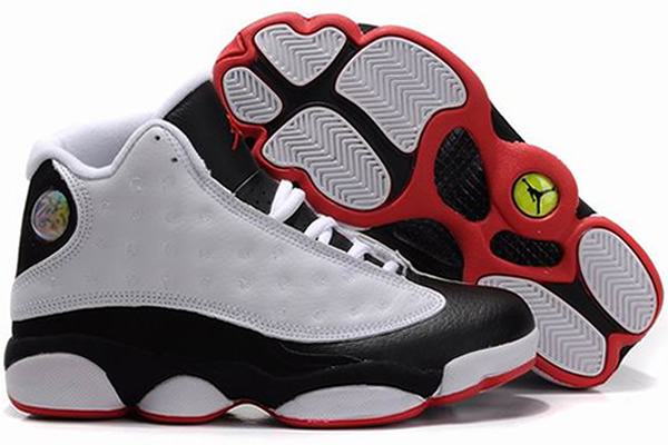 Women Jordan 13 White/Black/Red